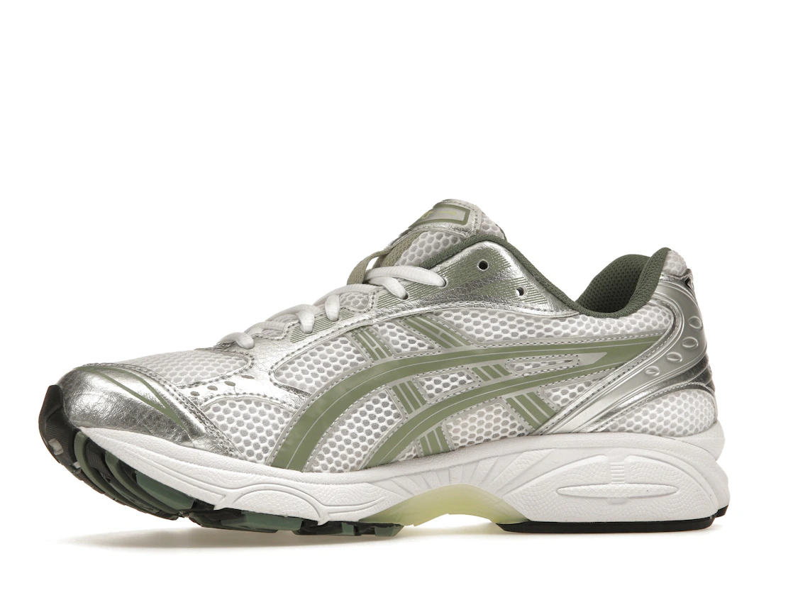 Vue 17 de ASICS Gel-Kayano 14 White Pure Silver Slate Grey Sage