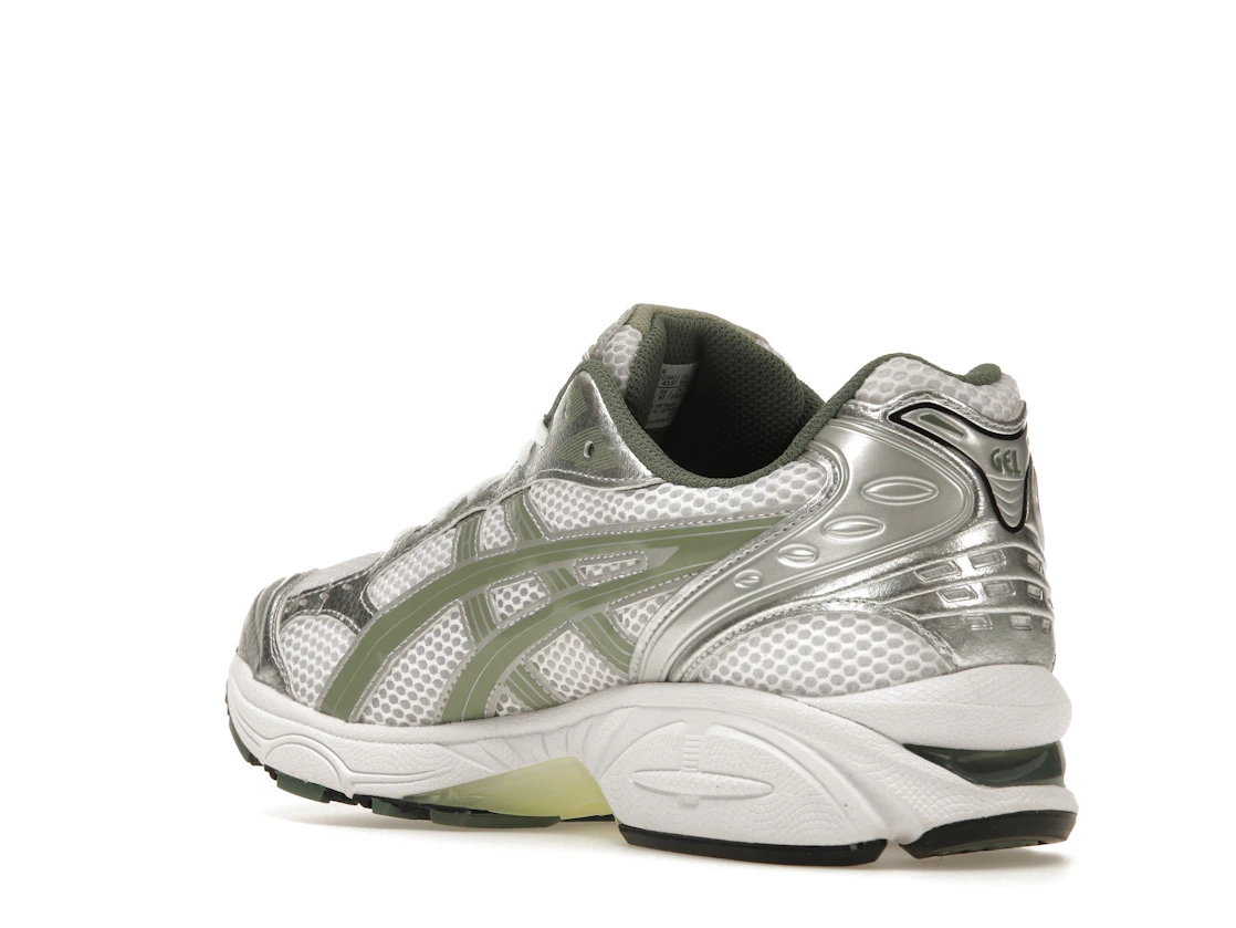 Vue 24 de ASICS Gel-Kayano 14 White Pure Silver Slate Grey Sage