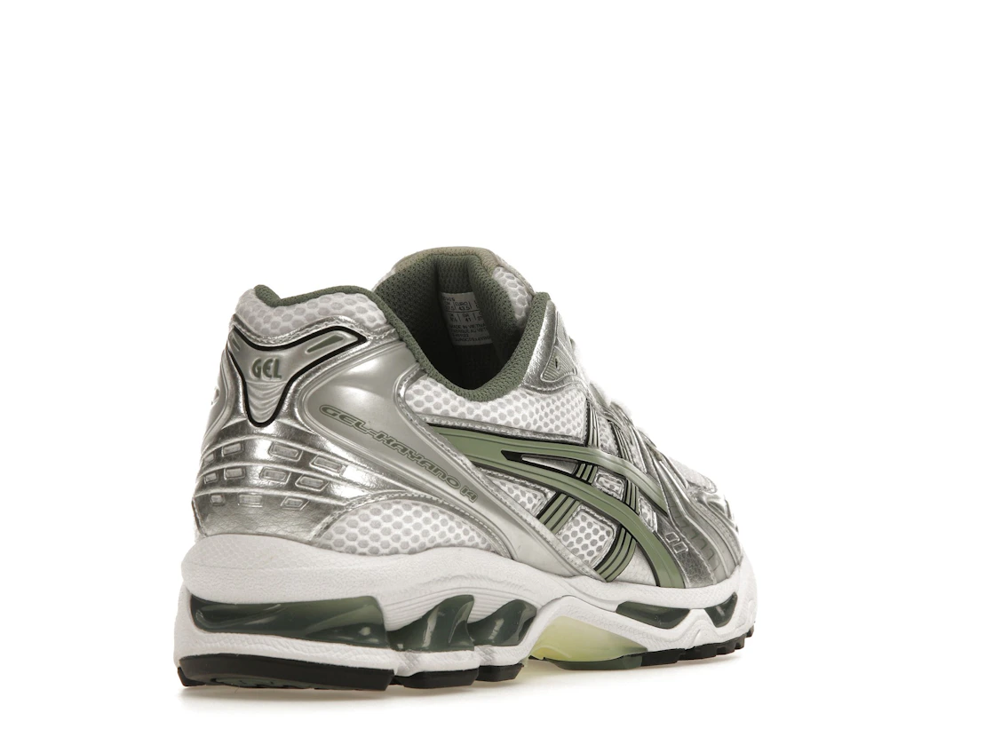 Vue 31 de ASICS Gel-Kayano 14 White Pure Silver Slate Grey Sage