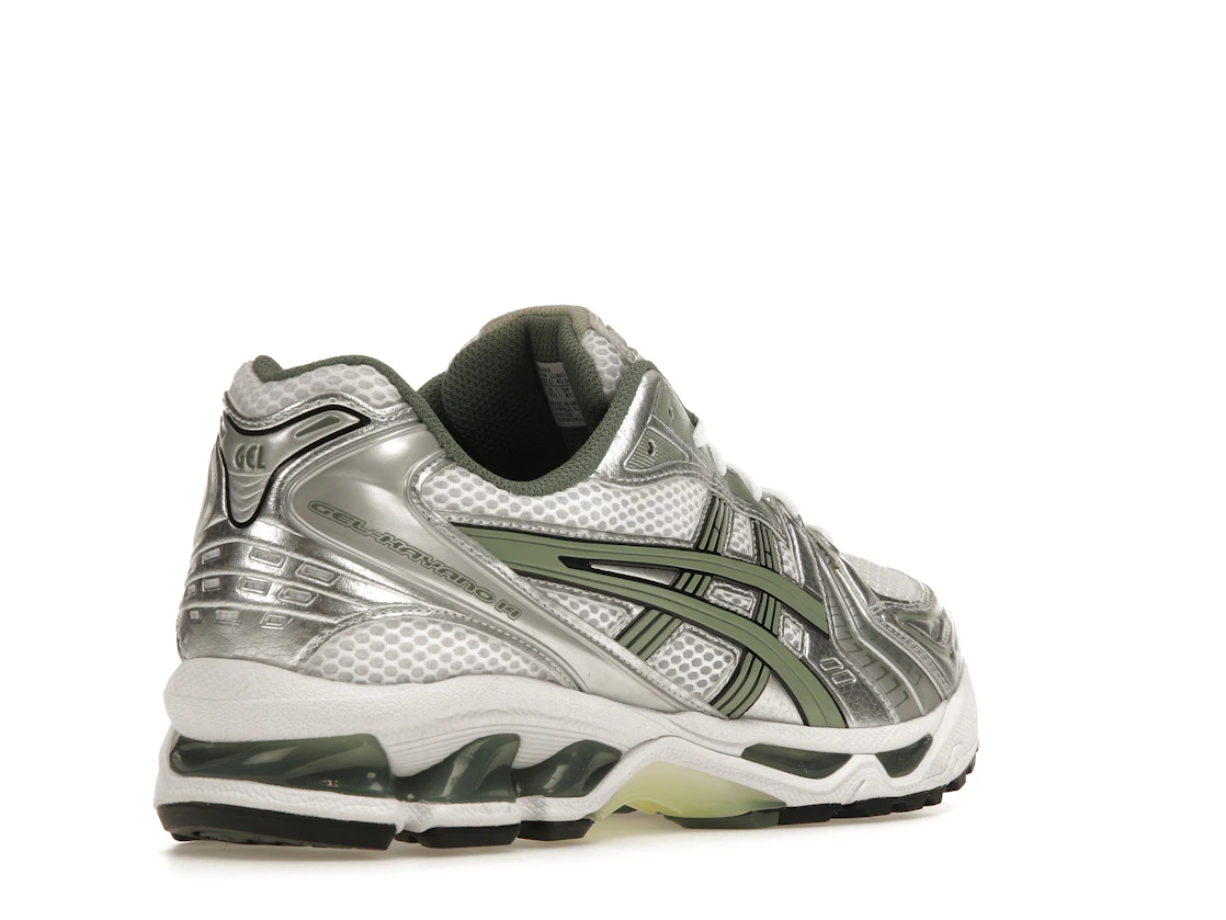Vue 32 de ASICS Gel-Kayano 14 White Pure Silver Slate Grey Sage