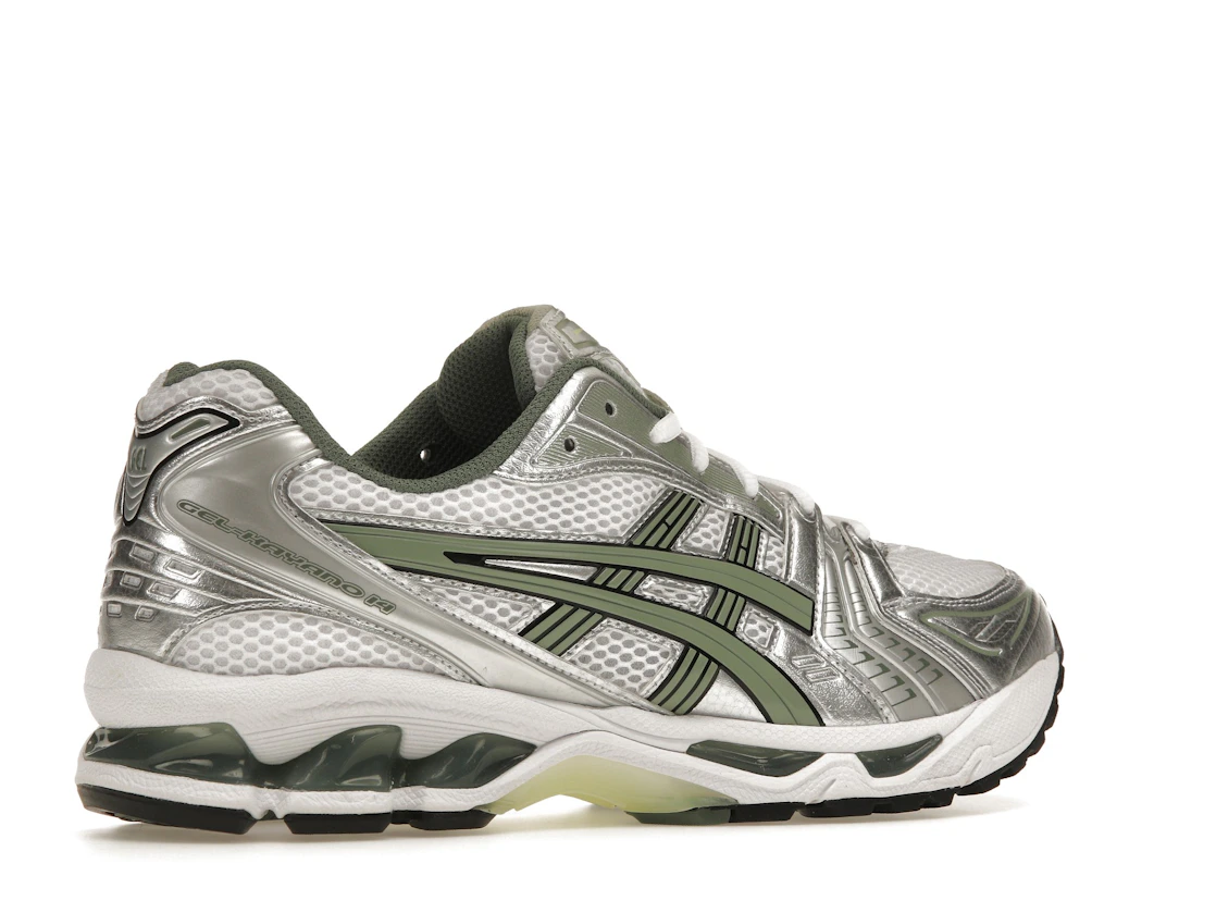 Vue 34 de ASICS Gel-Kayano 14 White Pure Silver Slate Grey Sage