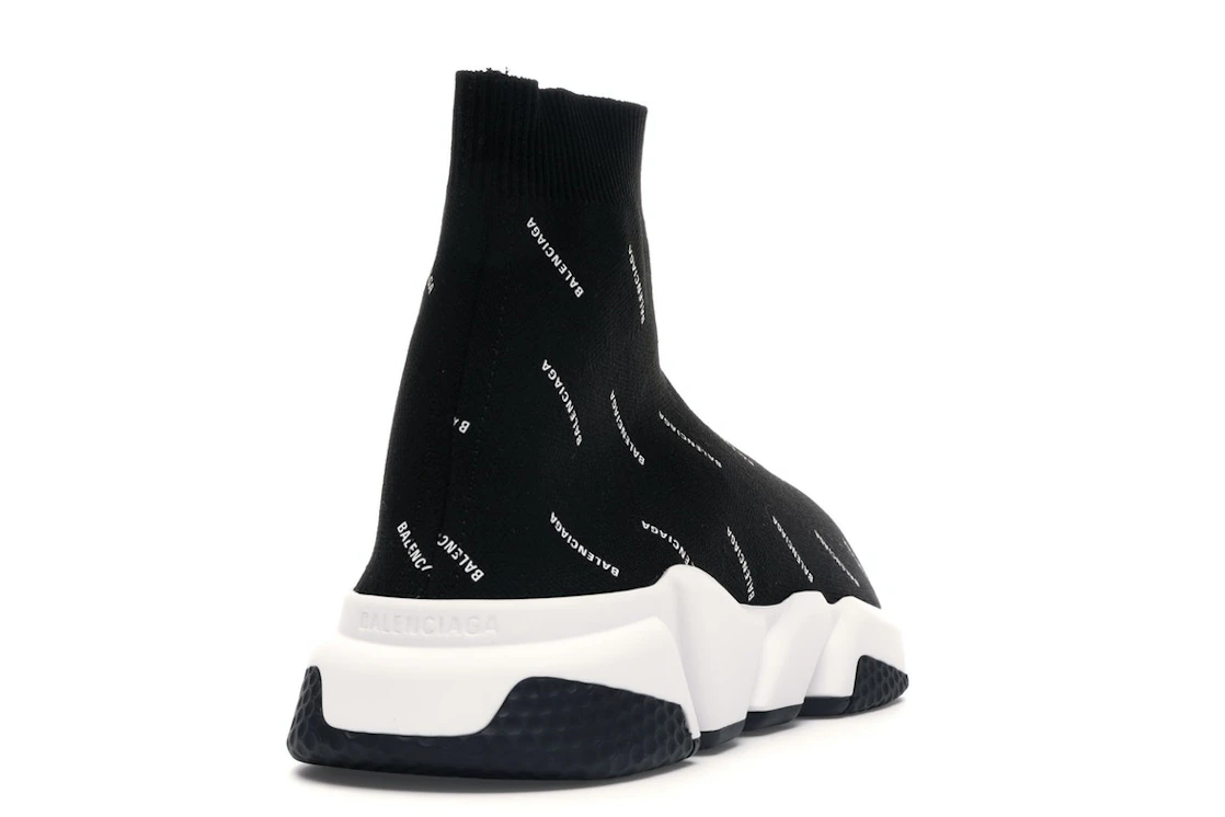 Vue 30 de Balenciaga Speed Trainer Logo Print Black White