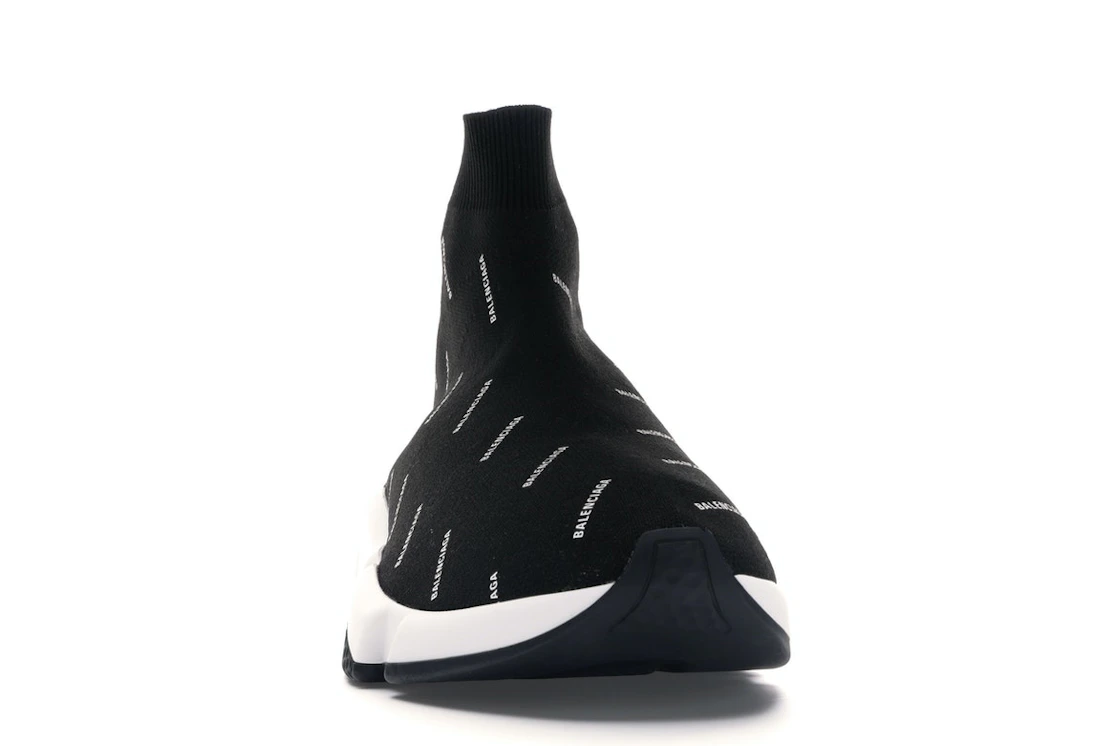 Vue 9 de Balenciaga Speed Trainer Logo Print Black White