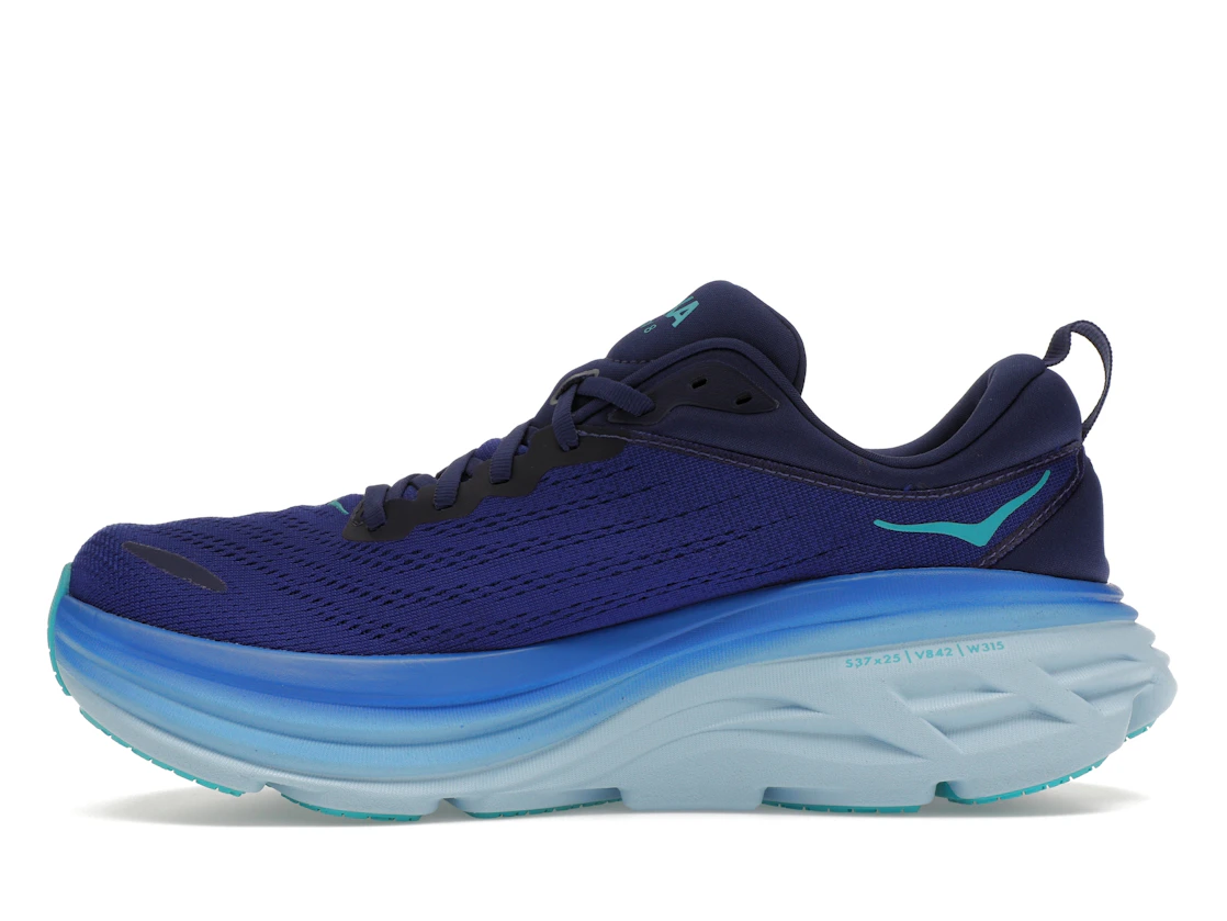 Vue 19 de Hoka One One Bondi 8 Bellwether Blue