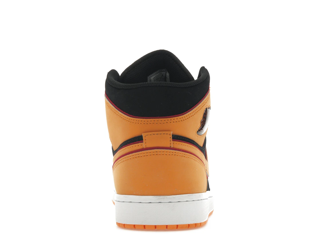 Vue 28 de Jordan 1 Mid Fat Tongue Black Orange