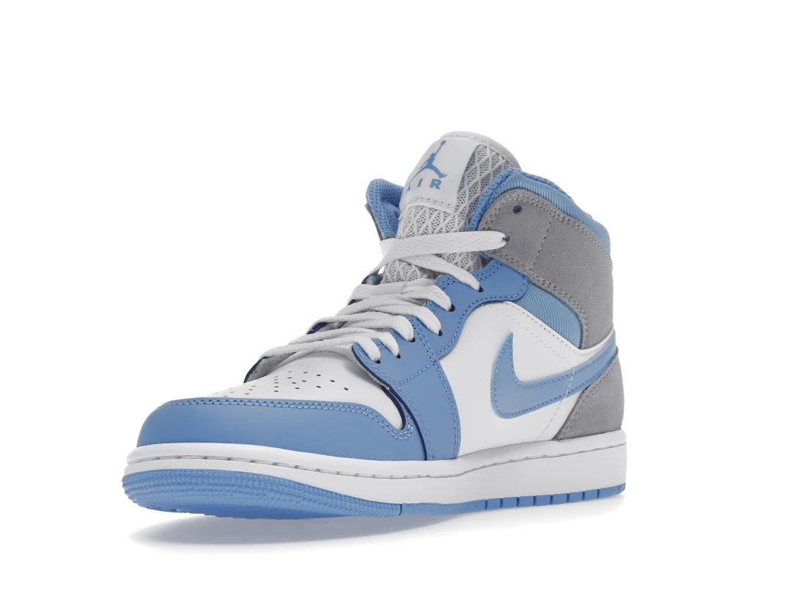 Vue 14 de Jordan 1 Mid University Blue Grey