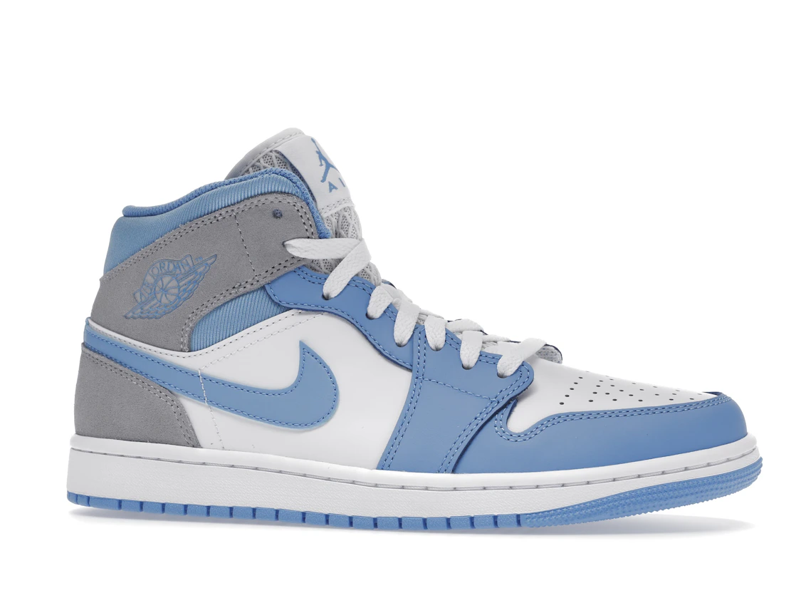 Vue 3 de Jordan 1 Mid University Blue Grey